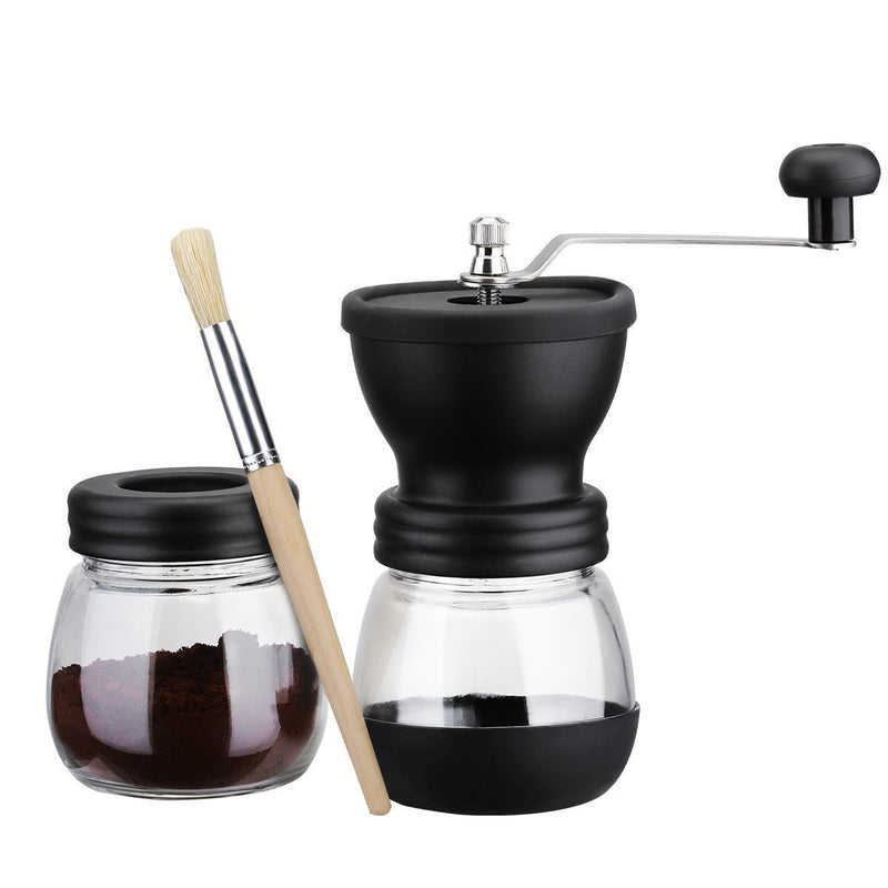 Manual Coffee Grinder with Storage Jar and Brush - Brewer's Coffee Company