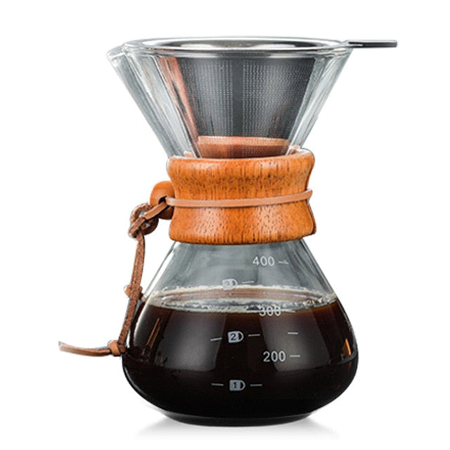 Classic Glass Pour Over Coffee Maker - Heat Resistant Glass - Brewer's Coffee Company