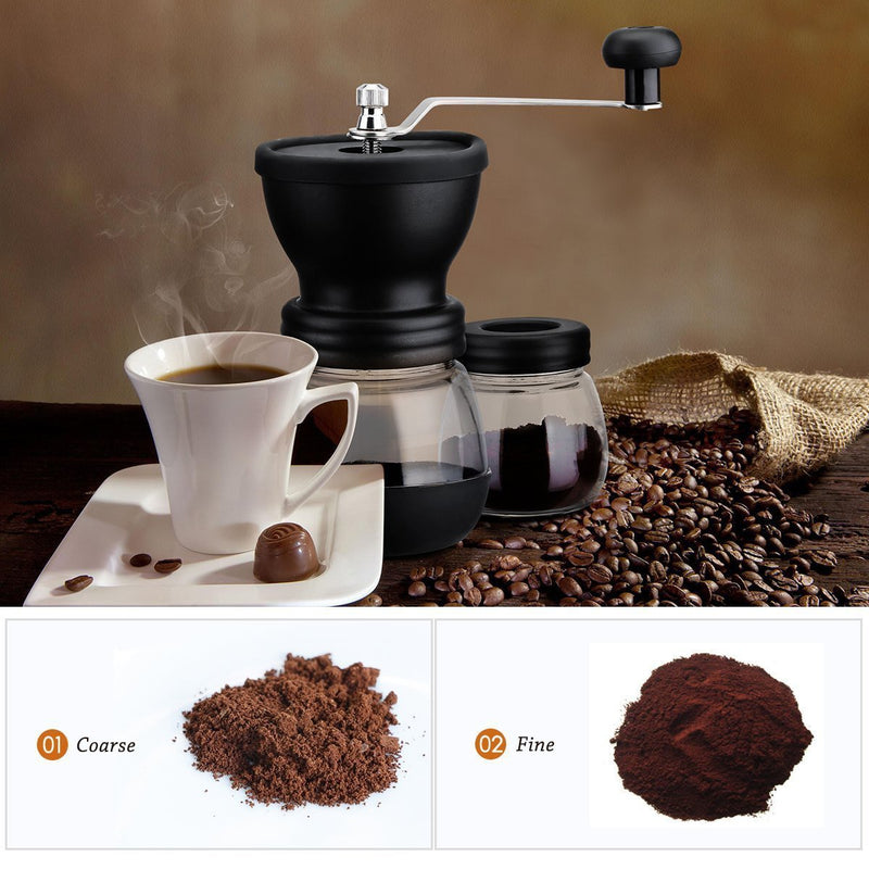 Manual Coffee Grinder with Storage Jar and Brush - Brewer's Coffee Company